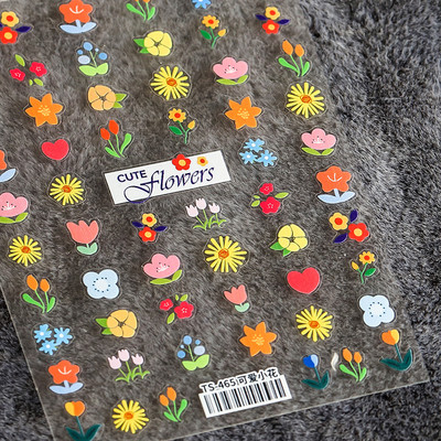 Lemon Cherry Figs τρισδιάστατα αυτοκόλλητα νυχιών 5D λουλούδια Γλυκά φρούτα με ανάγλυφο μαλακό ανάγλυφο Διακοσμήσεις νυχιών Χαλκομανίες Χονδρική