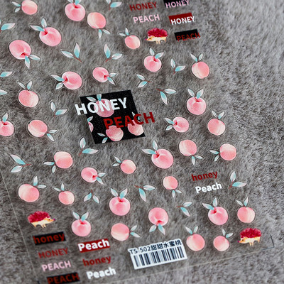 Lemon Cherry Figs τρισδιάστατα αυτοκόλλητα νυχιών 5D λουλούδια Γλυκά φρούτα με ανάγλυφο μαλακό ανάγλυφο Διακοσμήσεις νυχιών Χαλκομανίες Χονδρική