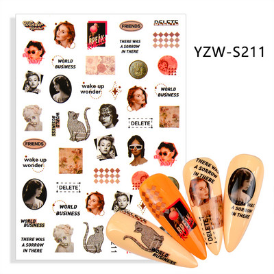 3D Cartoon Astronaut Dinosaur Cat Alien Nail Art Αυτοκόλλητα Αυτοκόλλητα συρόμενα πολύχρωμα DIY Αυτοκόλλητα μεταφοράς νυχιών Χαλκομανίες μεμβράνης Περιτυλίγματα Διακόσμηση