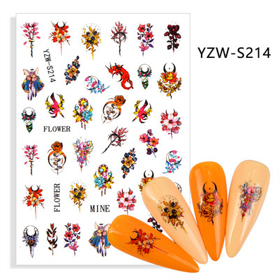 3D Cartoon Astronaut Dinosaur Cat Alien Nail Art Αυτοκόλλητα Αυτοκόλλητα συρόμενα πολύχρωμα DIY Αυτοκόλλητα μεταφοράς νυχιών Χαλκομανίες μεμβράνης Περιτυλίγματα Διακόσμηση