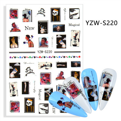 3D Cartoon Astronaut Dinosaur Cat Alien Nail Art Αυτοκόλλητα Αυτοκόλλητα συρόμενα πολύχρωμα DIY Αυτοκόλλητα μεταφοράς νυχιών Χαλκομανίες μεμβράνης Περιτυλίγματα Διακόσμηση