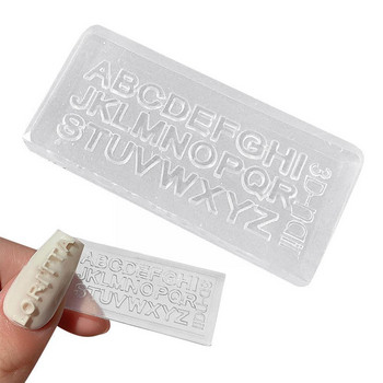 1 τεμ 3D σιλικόνη Καλούπι για σκάλισμα νυχιών Αγγλικά γράμματα Εργαλεία καλουπιού Στένσιλ Αξεσουάρ Σχέδιο Μανικιούρ DIY Stamping Multi-Designs E3K7