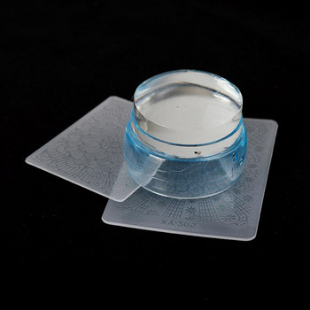 Λειτουργική σφράγιση νυχιών με ξύστρα Διαφανής σφραγίδα σιλικόνης Nail Art Αντιρυπαντική Εύχρηστη Σφραγίδα με μορφή νυχιών για γυναίκες