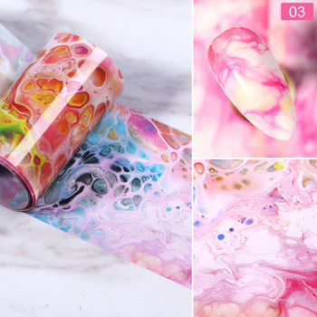 Αλουμινόχαρτα νυχιών Marble Flower Series Holographic Nail Art Transfer Αυτοκόλλητο Χαρτί Slider Νύχι Νερού Decal Σχέδιο Μανικιούρ Διακοσμητικά