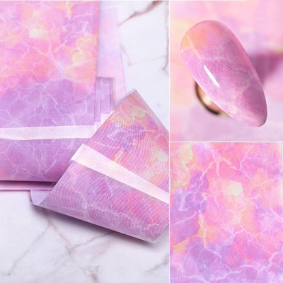 Küünte fooliumid marmorist lillede sari Holograafiline küünekunsti ülekandekleebis paber liugur küünte vesikleebis disain maniküür kaunistused