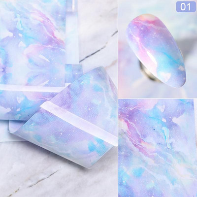 Küünte fooliumid marmorist lillede sari Holograafiline küünekunsti ülekandekleebis paber liugur küünte vesikleebis disain maniküür kaunistused