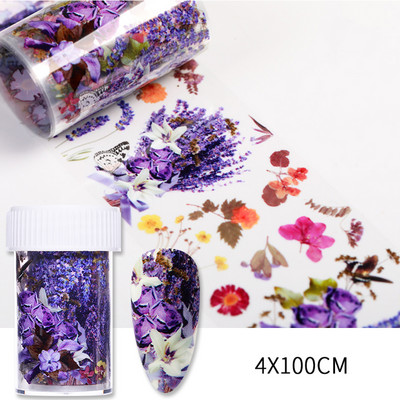 Küünte fooliumid marmorist lillede sari Holograafiline küünekunsti ülekandekleebis paber liugur küünte vesikleebis disain maniküür kaunistused