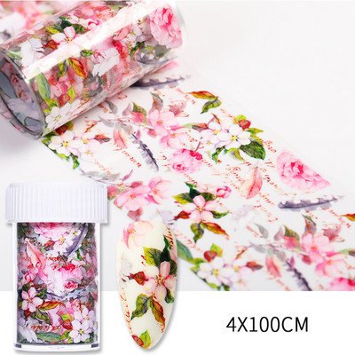 Küünte fooliumid marmorist lillede sari Holograafiline küünekunsti ülekandekleebis paber liugur küünte vesikleebis disain maniküür kaunistused