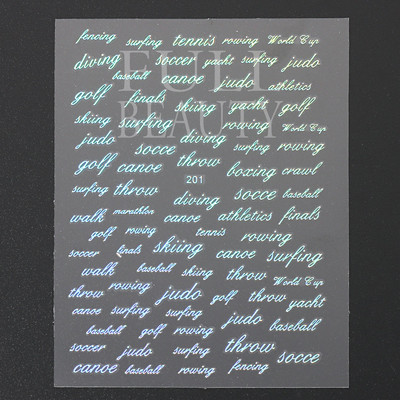 1tk Tekst Sõna Vene Inglise Küünte kleebised Must Valge Kuld Laser Armastusfraasi Kirjad 3D Maniküüri Kaunistus Liugurid #200-210