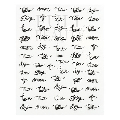 1tk Tekst Sõna Vene Inglise Küünte kleebised Must Valge Kuld Laser Armastusfraasi Kirjad 3D Maniküüri Kaunistus Liugurid #200-210