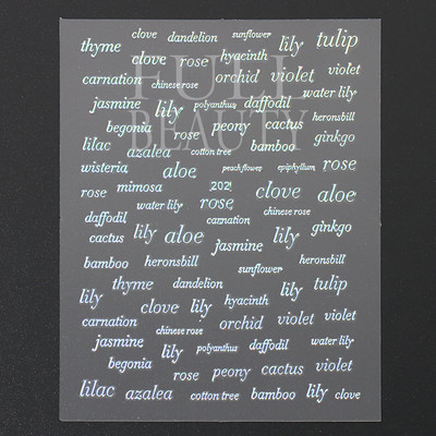 1tk Tekst Sõna Vene Inglise Küünte kleebised Must Valge Kuld Laser Armastusfraasi Kirjad 3D Maniküüri Kaunistus Liugurid #200-210