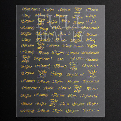 1tk Tekst Sõna Vene Inglise Küünte kleebised Must Valge Kuld Laser Armastusfraasi Kirjad 3D Maniküüri Kaunistus Liugurid #200-210