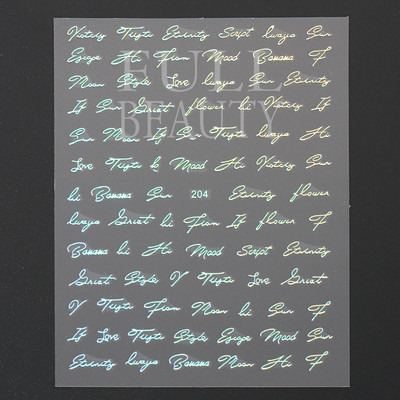 1tk Tekst Sõna Vene Inglise Küünte kleebised Must Valge Kuld Laser Armastusfraasi Kirjad 3D Maniküüri Kaunistus Liugurid #200-210