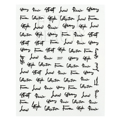 1tk Tekst Sõna Vene Inglise Küünte kleebised Must Valge Kuld Laser Armastusfraasi Kirjad 3D Maniküüri Kaunistus Liugurid #200-210