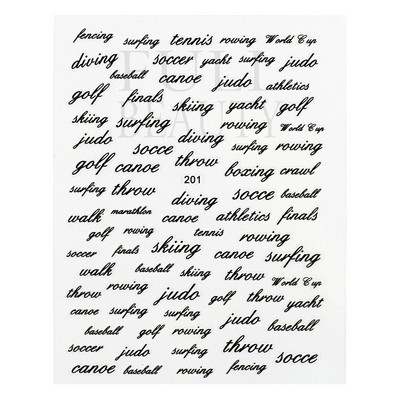 1tk Tekst Sõna Vene Inglise Küünte kleebised Must Valge Kuld Laser Armastusfraasi Kirjad 3D Maniküüri Kaunistus Liugurid #200-210