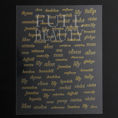 1tk Tekst Sõna Vene Inglise Küünte kleebised Must Valge Kuld Laser Armastusfraasi Kirjad 3D Maniküüri Kaunistus Liugurid #200-210