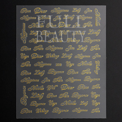 1tk Tekst Sõna Vene Inglise Küünte kleebised Must Valge Kuld Laser Armastusfraasi Kirjad 3D Maniküüri Kaunistus Liugurid #200-210