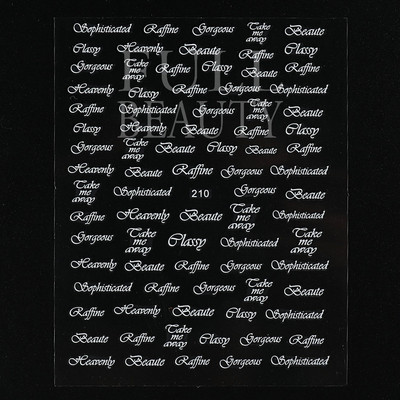 1tk Tekst Sõna Vene Inglise Küünte kleebised Must Valge Kuld Laser Armastusfraasi Kirjad 3D Maniküüri Kaunistus Liugurid #200-210