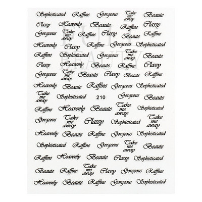 1tk Tekst Sõna Vene Inglise Küünte kleebised Must Valge Kuld Laser Armastusfraasi Kirjad 3D Maniküüri Kaunistus Liugurid #200-210