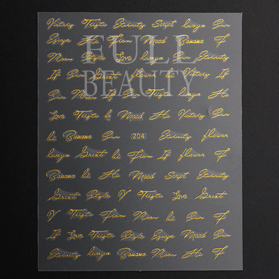 1tk Tekst Sõna Vene Inglise Küünte kleebised Must Valge Kuld Laser Armastusfraasi Kirjad 3D Maniküüri Kaunistus Liugurid #200-210