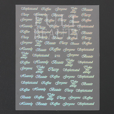 1tk Tekst Sõna Vene Inglise Küünte kleebised Must Valge Kuld Laser Armastusfraasi Kirjad 3D Maniküüri Kaunistus Liugurid #200-210