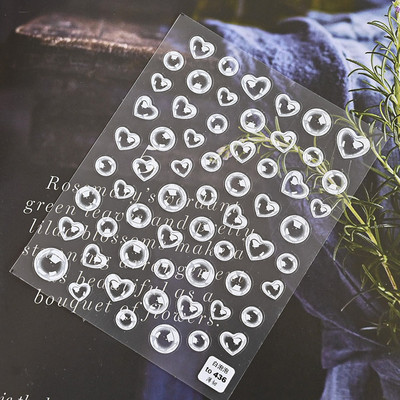 Αυτοκόλλητο νυχιών 1 φύλλου τρισδιάστατο 5D Lovely Cute Bubble Αυτοκόλλητο νυχιών Fashion Nail Art Design Διακοσμητικό αυτοκόλλητο