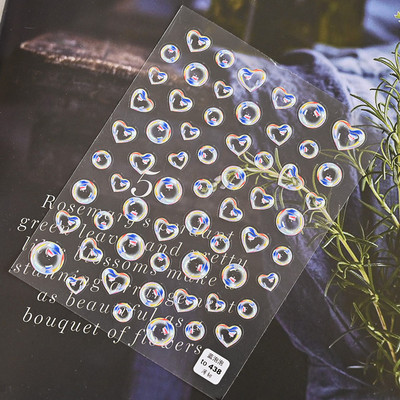 Αυτοκόλλητο νυχιών 1 φύλλου τρισδιάστατο 5D Lovely Cute Bubble Αυτοκόλλητο νυχιών Fashion Nail Art Design Διακοσμητικό αυτοκόλλητο