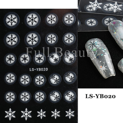 Τρισδιάστατα χριστουγεννιάτικα αυτοκόλλητα νυχιών Άγιος Βασίλης Κινούμενα σχέδια Πολική αρκούδα συρόμενοι για νύχια Διακόσμηση χειμερινής Πρωτοχρονιάς Λουλούδια χιονιού Αυτοκόλλητα GLNO