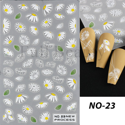 Τρισδιάστατα χριστουγεννιάτικα αυτοκόλλητα νυχιών Άγιος Βασίλης Κινούμενα σχέδια Πολική αρκούδα συρόμενοι για νύχια Διακόσμηση χειμερινής Πρωτοχρονιάς Λουλούδια χιονιού Αυτοκόλλητα GLNO