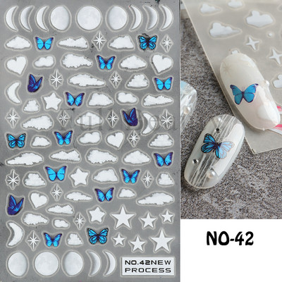 Τρισδιάστατα χριστουγεννιάτικα αυτοκόλλητα νυχιών Άγιος Βασίλης Κινούμενα σχέδια Πολική αρκούδα συρόμενοι για νύχια Διακόσμηση χειμερινής Πρωτοχρονιάς Λουλούδια χιονιού Αυτοκόλλητα GLNO