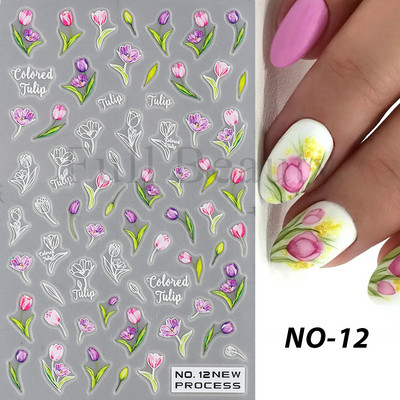 Τρισδιάστατα χριστουγεννιάτικα αυτοκόλλητα νυχιών Άγιος Βασίλης Κινούμενα σχέδια Πολική αρκούδα συρόμενοι για νύχια Διακόσμηση χειμερινής Πρωτοχρονιάς Λουλούδια χιονιού Αυτοκόλλητα GLNO