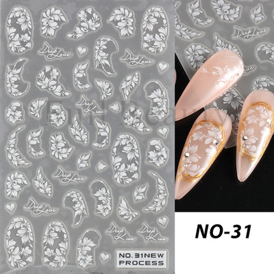 Τρισδιάστατα χριστουγεννιάτικα αυτοκόλλητα νυχιών Άγιος Βασίλης Κινούμενα σχέδια Πολική αρκούδα συρόμενοι για νύχια Διακόσμηση χειμερινής Πρωτοχρονιάς Λουλούδια χιονιού Αυτοκόλλητα GLNO