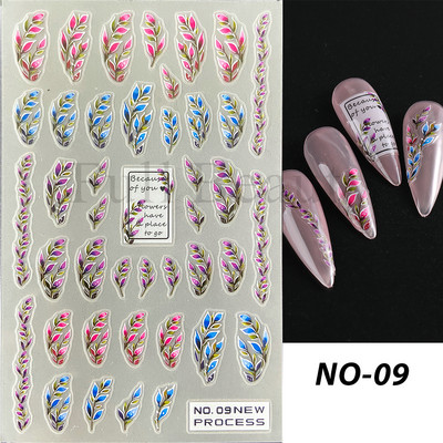 Τρισδιάστατα χριστουγεννιάτικα αυτοκόλλητα νυχιών Άγιος Βασίλης Κινούμενα σχέδια Πολική αρκούδα συρόμενοι για νύχια Διακόσμηση χειμερινής Πρωτοχρονιάς Λουλούδια χιονιού Αυτοκόλλητα GLNO