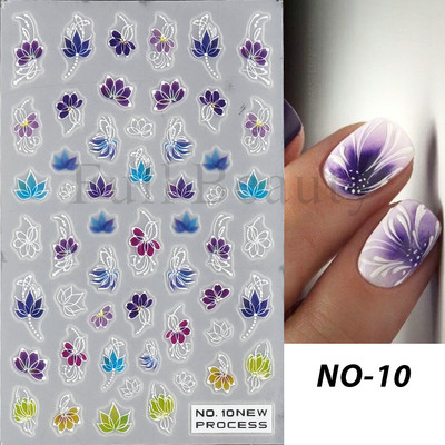 Τρισδιάστατα χριστουγεννιάτικα αυτοκόλλητα νυχιών Άγιος Βασίλης Κινούμενα σχέδια Πολική αρκούδα συρόμενοι για νύχια Διακόσμηση χειμερινής Πρωτοχρονιάς Λουλούδια χιονιού Αυτοκόλλητα GLNO