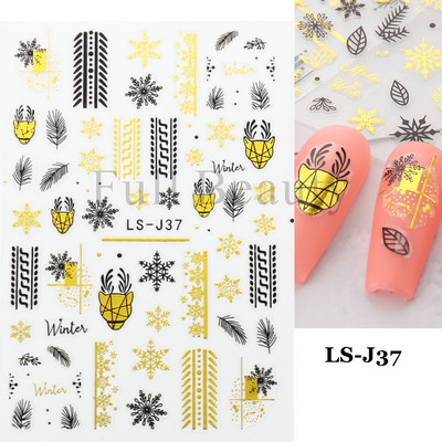 Τρισδιάστατα χριστουγεννιάτικα αυτοκόλλητα νυχιών Άγιος Βασίλης Κινούμενα σχέδια Πολική αρκούδα συρόμενοι για νύχια Διακόσμηση χειμερινής Πρωτοχρονιάς Λουλούδια χιονιού Αυτοκόλλητα GLNO