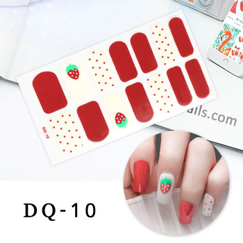 Нови модни стикери за изкуство за нокти Цветни самозалепващи стикери с пълно покритие за маникюр Коледни подаръци Стикери за нокти