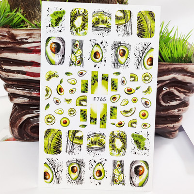 3D-küünekleebised puu-kirss-huulte joon sidrunikleebised küüntele isekleepuv disainkleebis maniküüri küünte kaunistamiseks