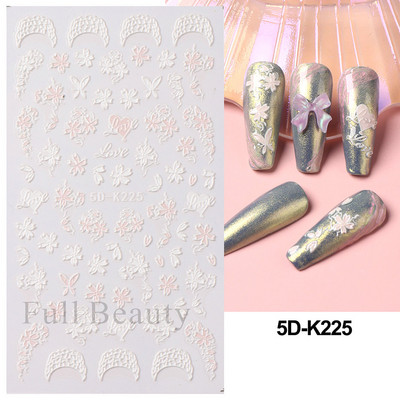 Kollane Mimosa 5D Küünekleebised Reljeefsed Lilled Küüned Kleebised Dekoratsioon Akrüül Liim Liugurid Kevadkarikakra maniküür LA5D-K228