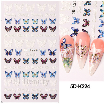 Kollane Mimosa 5D Küünekleebised Reljeefsed Lilled Küüned Kleebised Dekoratsioon Akrüül Liim Liugurid Kevadkarikakra maniküür LA5D-K228