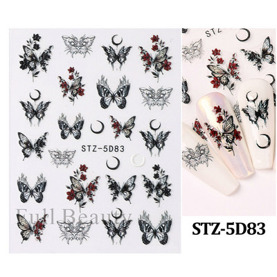 Kollane Mimosa 5D Küünekleebised Reljeefsed Lilled Küüned Kleebised Dekoratsioon Akrüül Liim Liugurid Kevadkarikakra maniküür LA5D-K228