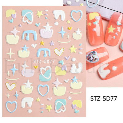 Kollane Mimosa 5D Küünekleebised Reljeefsed Lilled Küüned Kleebised Dekoratsioon Akrüül Liim Liugurid Kevadkarikakra maniküür LA5D-K228