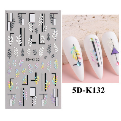 Kollane Mimosa 5D Küünekleebised Reljeefsed Lilled Küüned Kleebised Dekoratsioon Akrüül Liim Liugurid Kevadkarikakra maniküür LA5D-K228