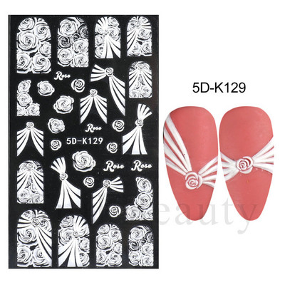 Kollane Mimosa 5D Küünekleebised Reljeefsed Lilled Küüned Kleebised Dekoratsioon Akrüül Liim Liugurid Kevadkarikakra maniküür LA5D-K228