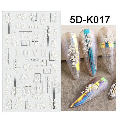 Kollane Mimosa 5D Küünekleebised Reljeefsed Lilled Küüned Kleebised Dekoratsioon Akrüül Liim Liugurid Kevadkarikakra maniküür LA5D-K228