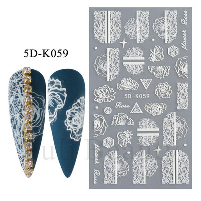 Kollane Mimosa 5D Küünekleebised Reljeefsed Lilled Küüned Kleebised Dekoratsioon Akrüül Liim Liugurid Kevadkarikakra maniküür LA5D-K228