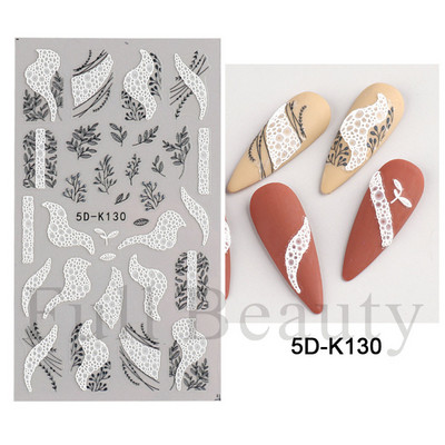 Kollane Mimosa 5D Küünekleebised Reljeefsed Lilled Küüned Kleebised Dekoratsioon Akrüül Liim Liugurid Kevadkarikakra maniküür LA5D-K228