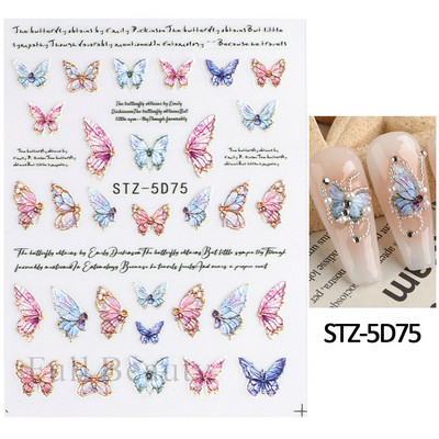 Kollane Mimosa 5D Küünekleebised Reljeefsed Lilled Küüned Kleebised Dekoratsioon Akrüül Liim Liugurid Kevadkarikakra maniküür LA5D-K228