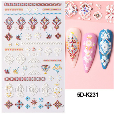 Kollane Mimosa 5D Küünekleebised Reljeefsed Lilled Küüned Kleebised Dekoratsioon Akrüül Liim Liugurid Kevadkarikakra maniküür LA5D-K228