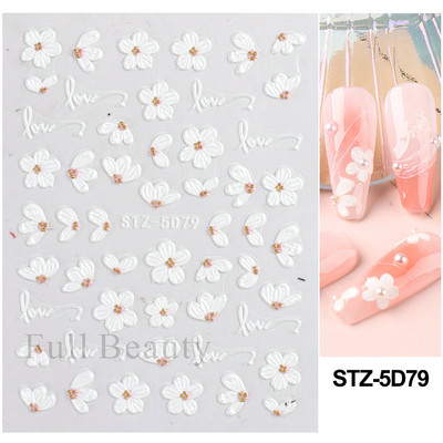 Kollane Mimosa 5D Küünekleebised Reljeefsed Lilled Küüned Kleebised Dekoratsioon Akrüül Liim Liugurid Kevadkarikakra maniküür LA5D-K228