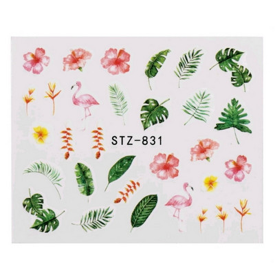 1 τμχ Αυτοκόλλητα νυχιών πεταλούδα Μεταφορά νερού Χαλκομανίες τέχνης Προμήθειες Leaf Tree Flower Design Slider Αξεσουάρ διακόσμησης μανικιούρ